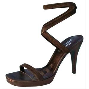 Donald Pliner Couture Suede Leather Shoe New Double Wrap Ankle Strap $250 NIB